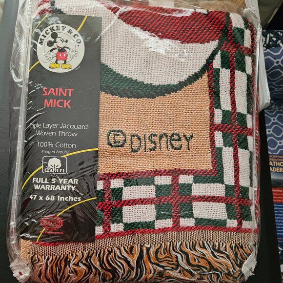 Mickey & Co. "SAINT MICK" Triple Layer Jacquard Woven Fringe Throw 47 x 68 in. - Picture 2 of 15